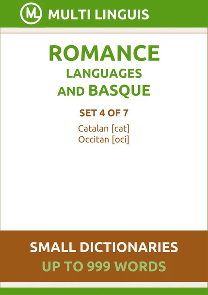 Romance Languages and Basque Language (Small Dictionaries, Set 4 of 7) - Please scroll the page down!